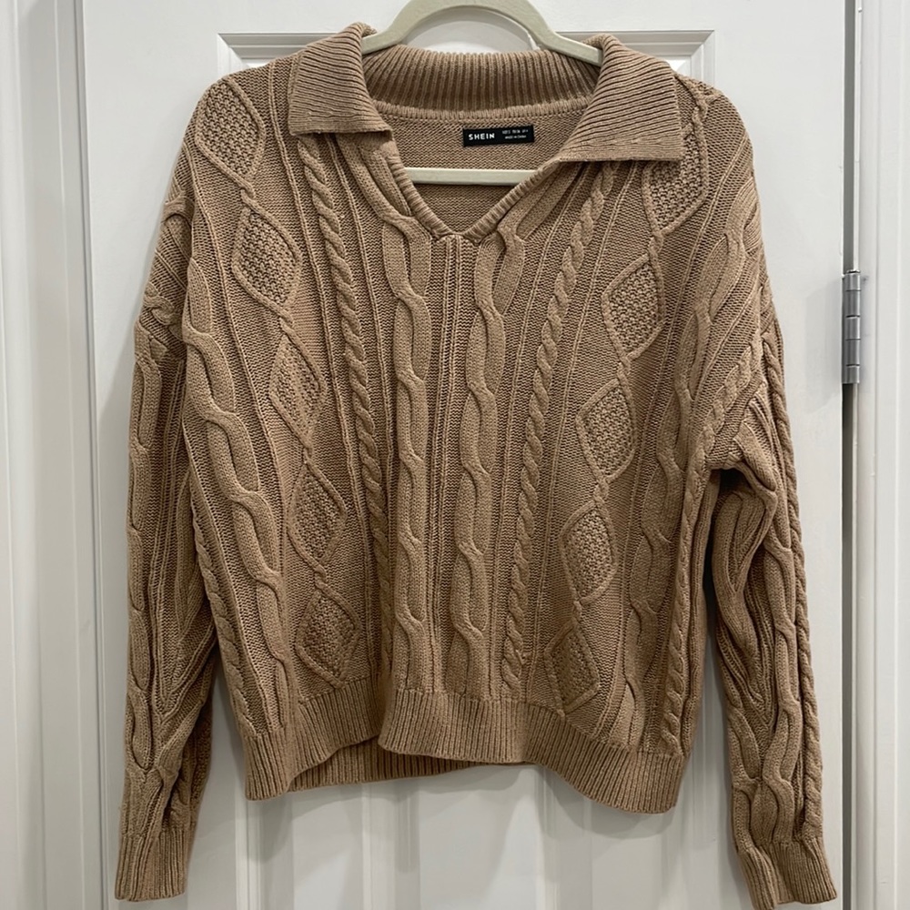 Tan Collared Sweater